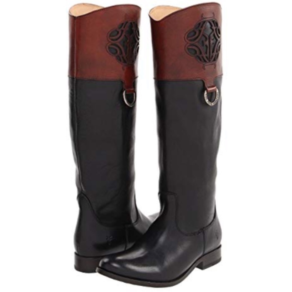 Frye Boots Melissa Logo Black/Brown